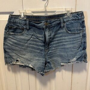 aerie Light Blue Distressed Denim Jean Shorts